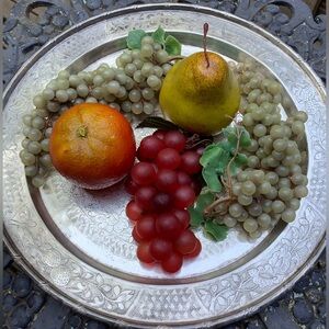 Realistic Fruit and Silver Plated Tray